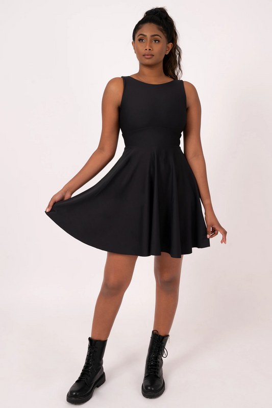 Black Performance - Reversible Comfort Crop Mini Dress