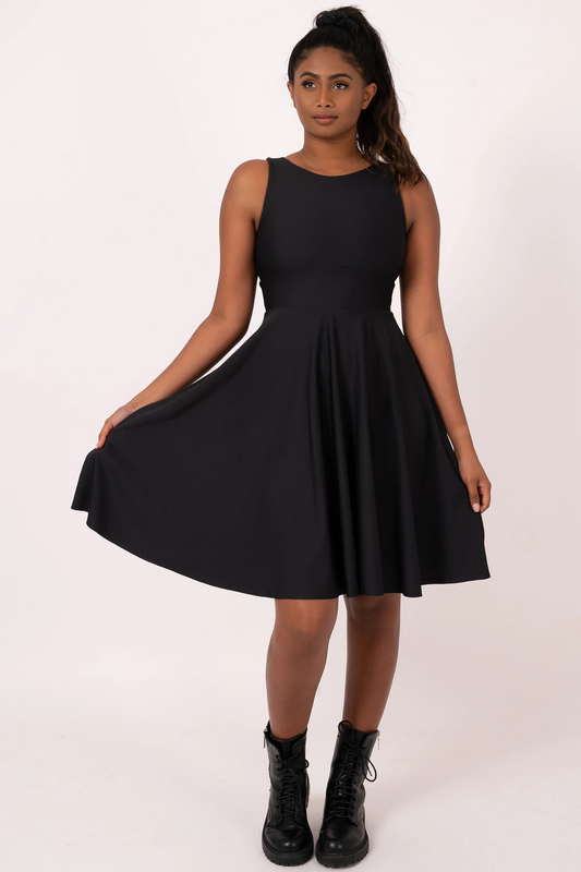 Black Performance - Reversible Comfort Crop Midi Dress