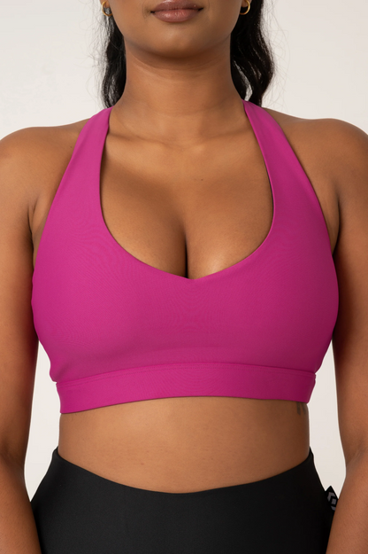 Magenta Performance - Deep V Crop