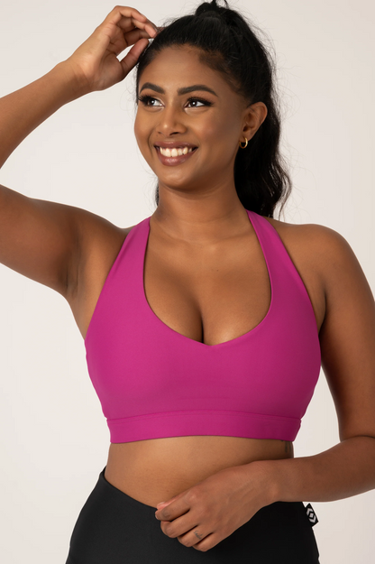 Magenta Performance - Deep V Crop