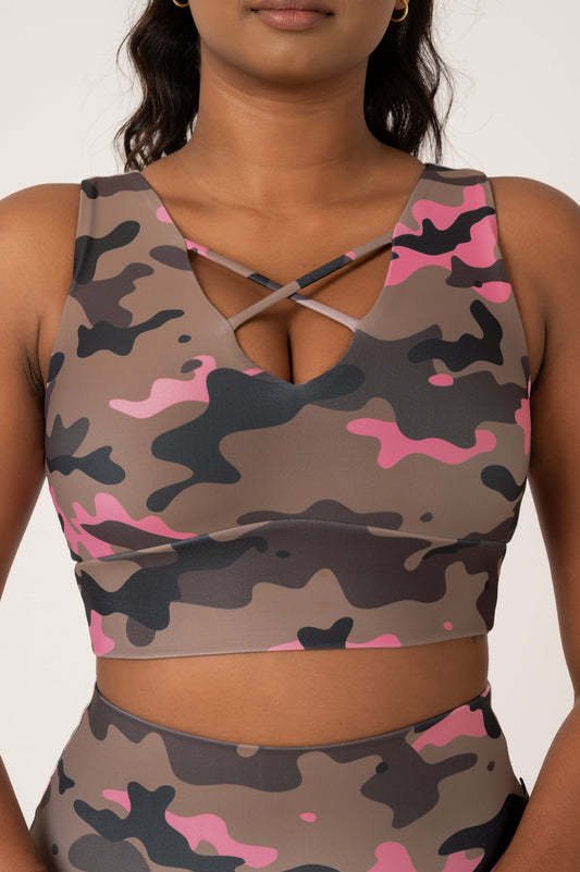 Camo Crush Pink Performance - Reversible Comfort Crop Top