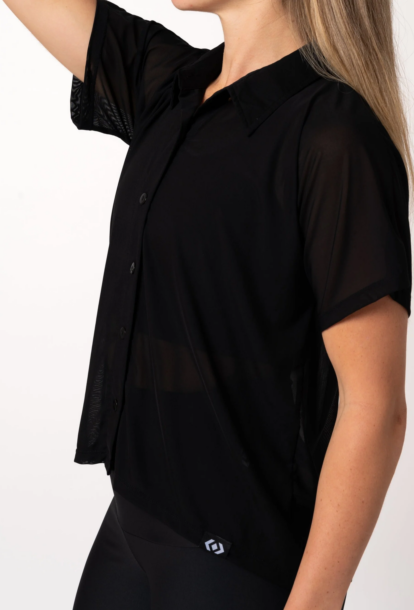 Black Net - Button Up Tee