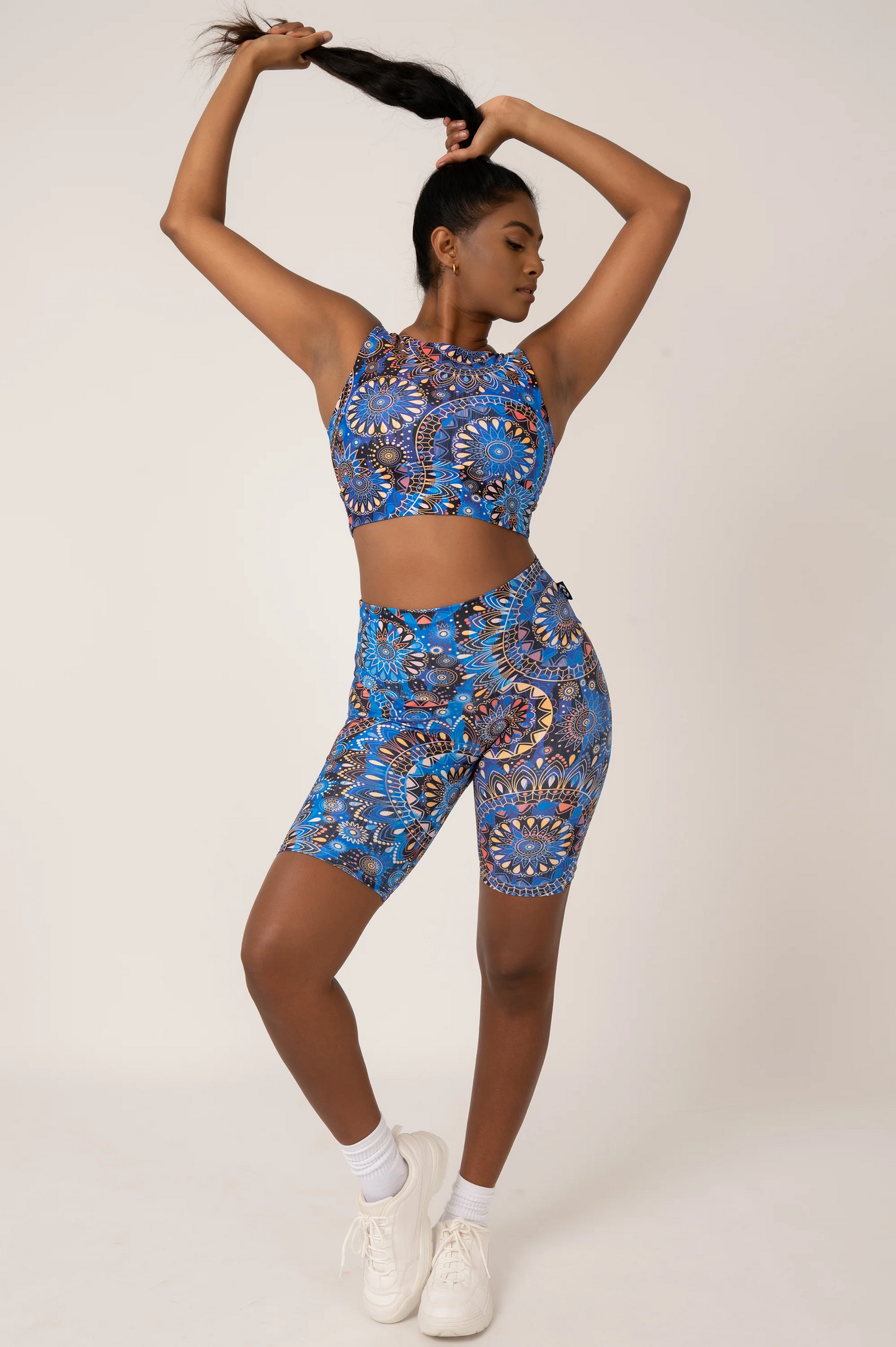 Sundial Me Up Blue Performance - High Waisted Long Shorts