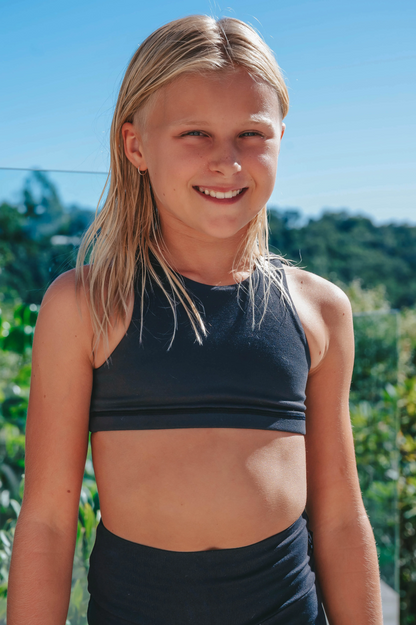 Black Body Contouring - Kids Crop Top