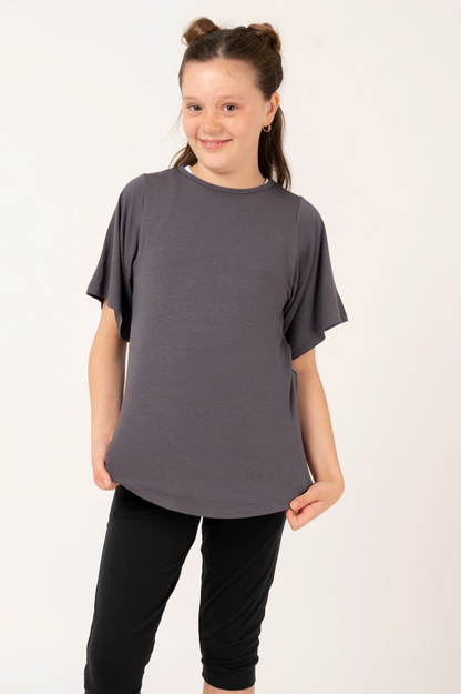 Dark Charcoal Slinky To Touch - Kids Boyfriend Tee