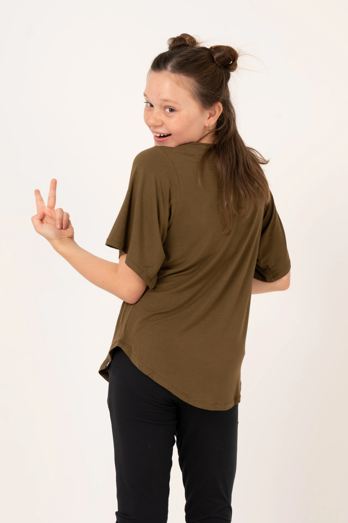 Dark Khaki Slinky To Touch - Kids Boyfriend Tee