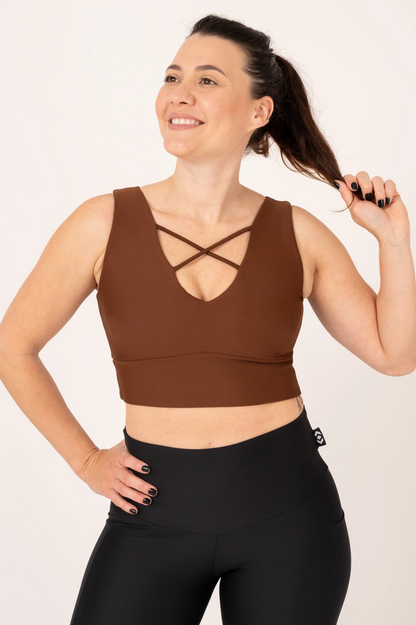 Chocolate Performance - Reversible Comfort Crop Top