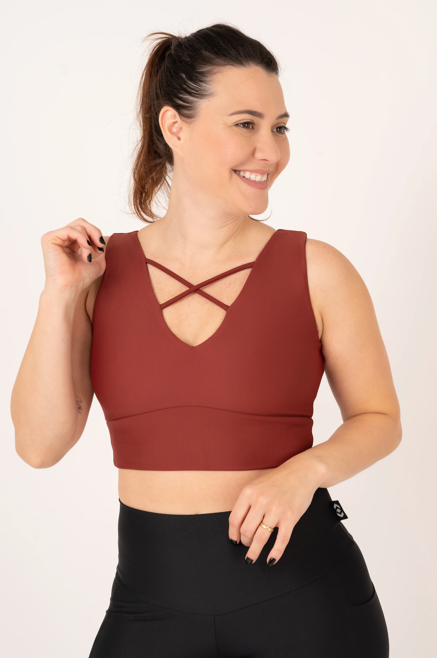 Burnt Copper Performance - Reversible Comfort Crop Top