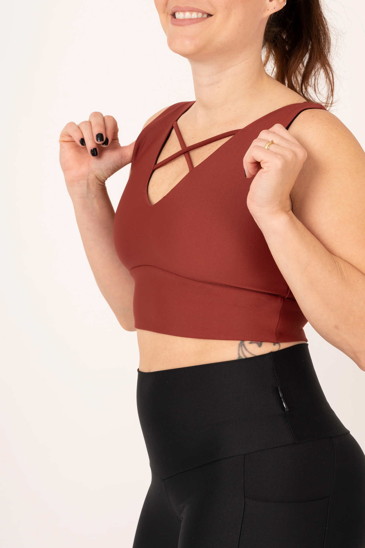 Burnt Copper Performance - Reversible Comfort Crop Top