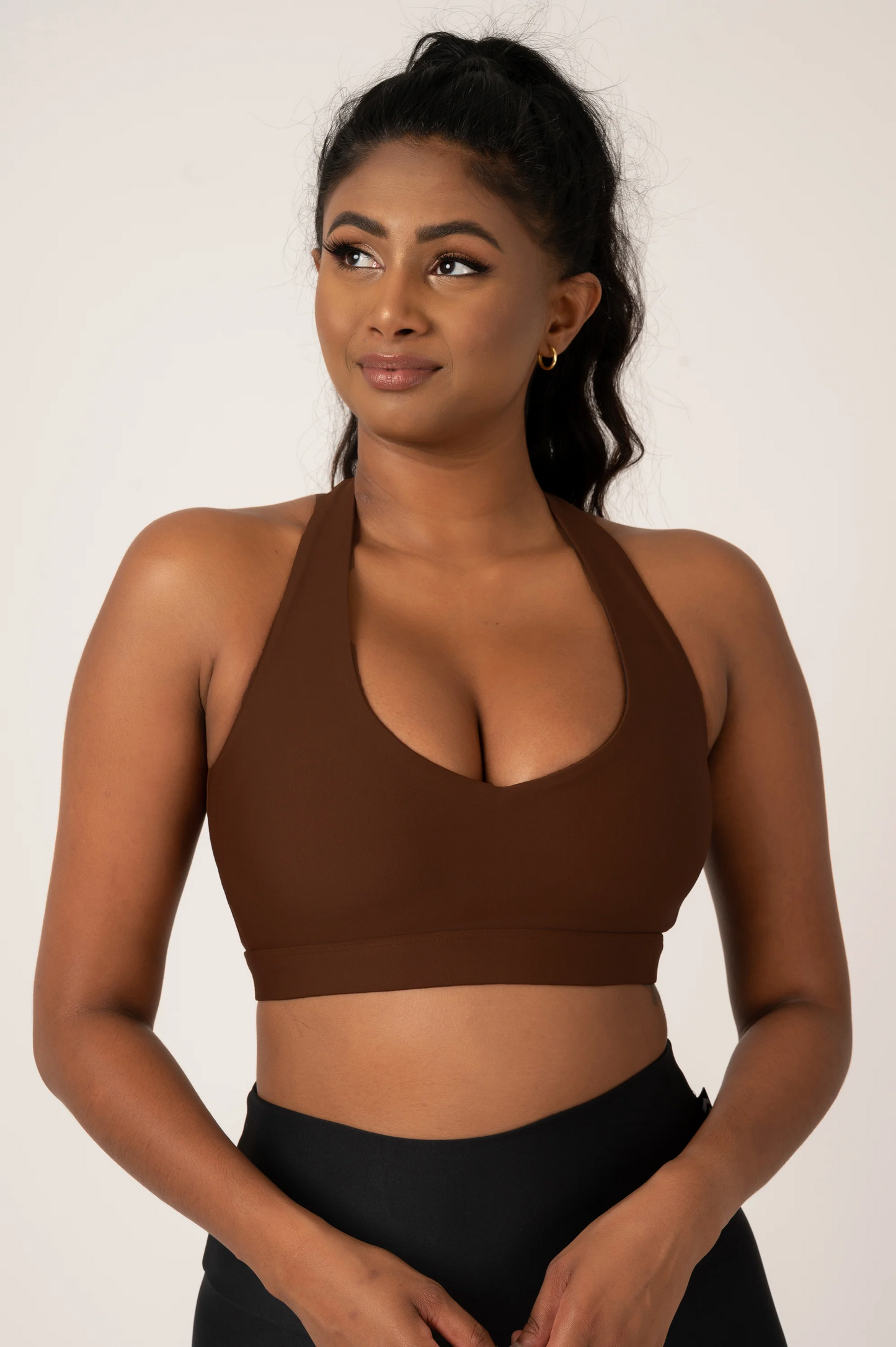 Chocolate Performance - Deep V Crop