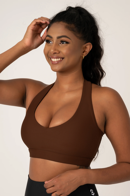 Chocolate Performance - Deep V Crop