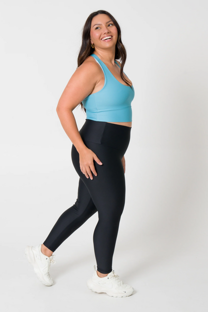 Dusty Pale Blue Performance - T Back Comfort Crop Top