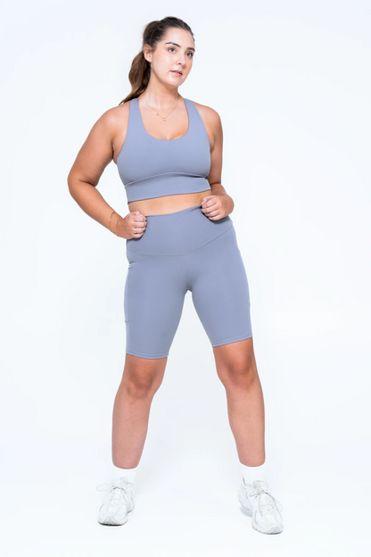 Grey Body Contouring - T Back Comfort Crop Top