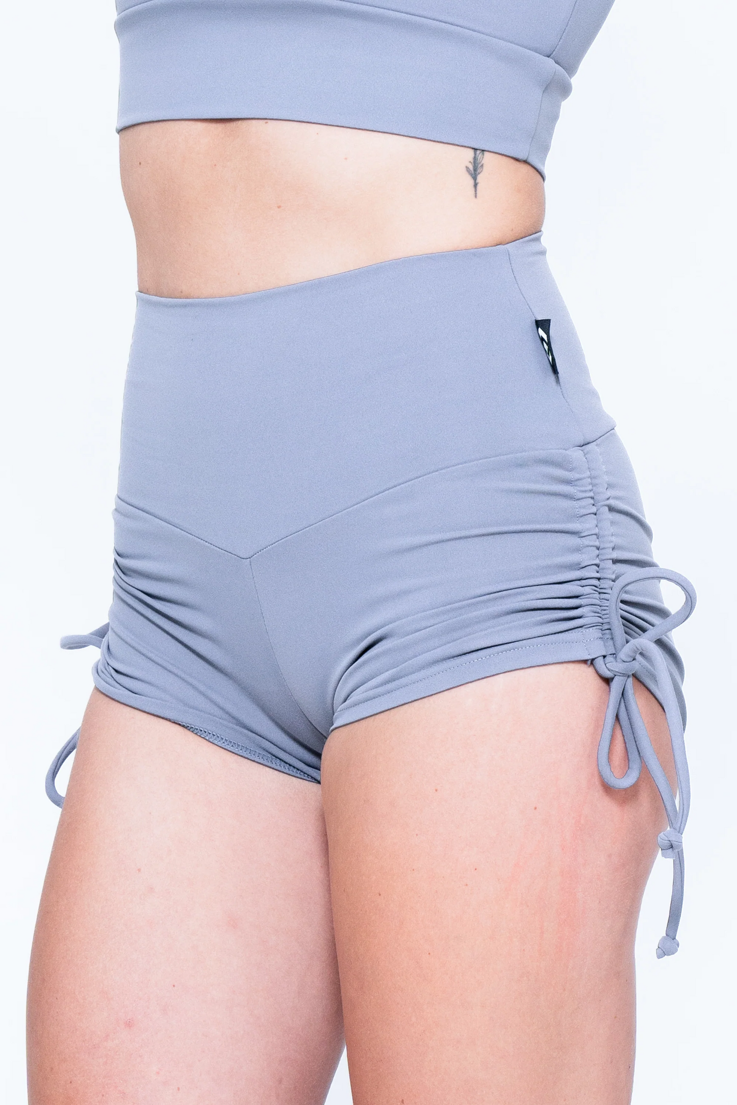 Grey Body Contouring - High Waisted Tie Side Booty Shorts