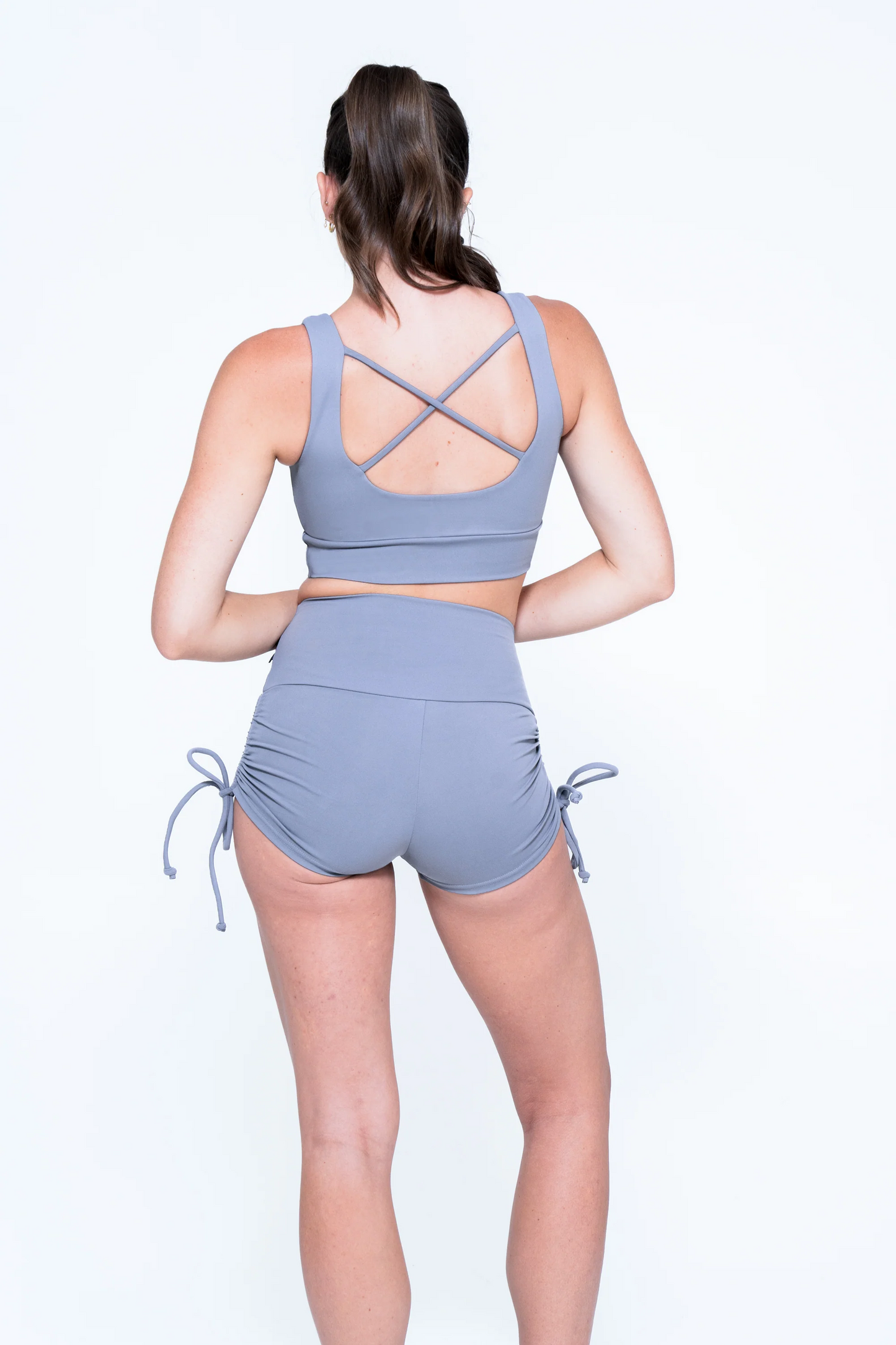 Grey Body Contouring - High Waisted Tie Side Booty Shorts