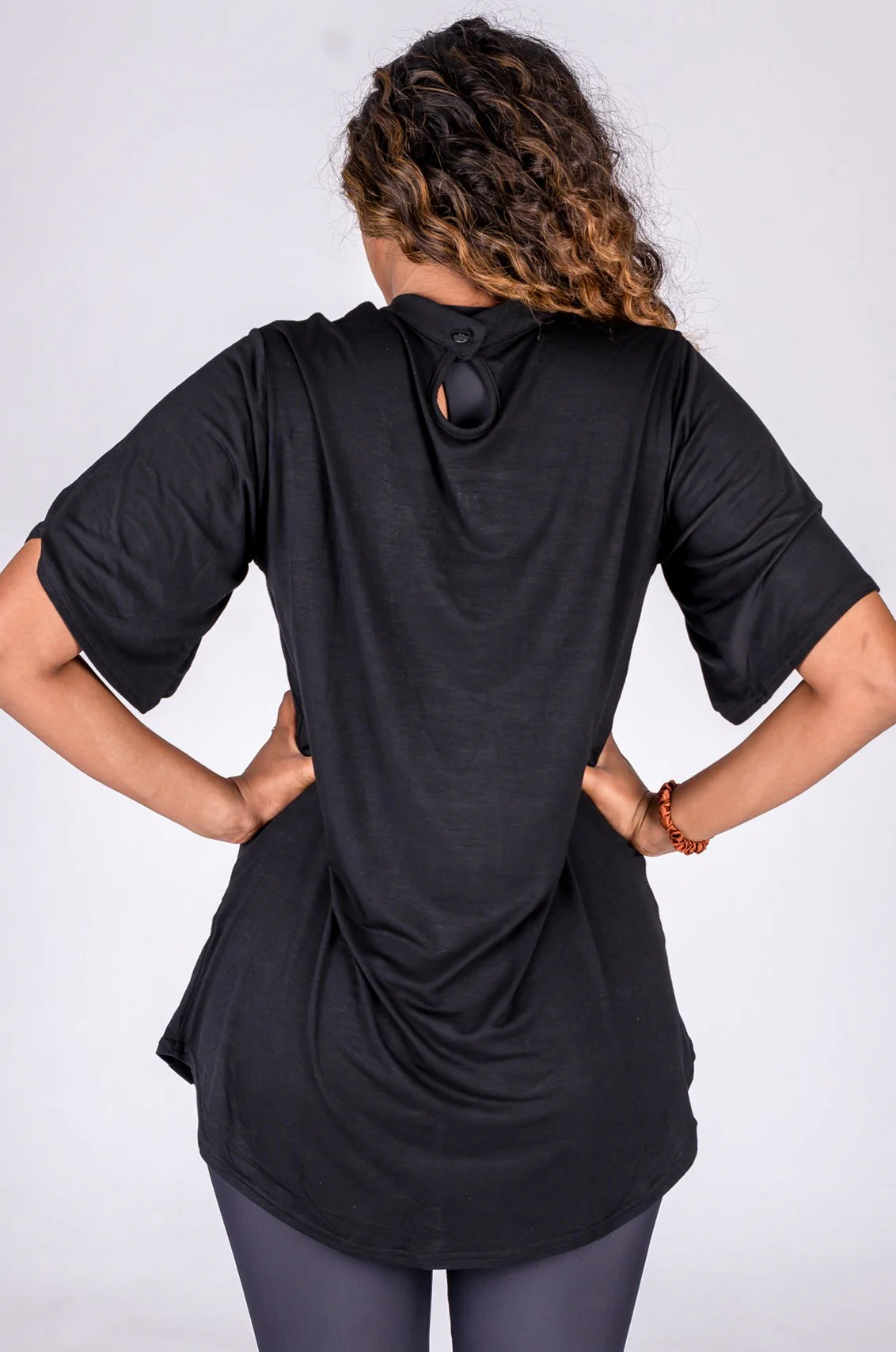 Black Slinky To Touch - Ladder V Front Boyfriend Tee