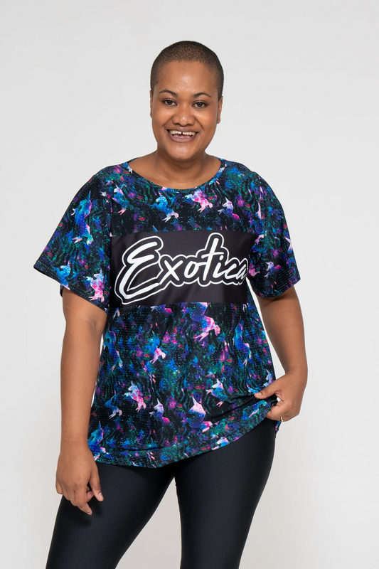 Galactic Goddess Bball Mesh - Exotica Boyfriend Tee