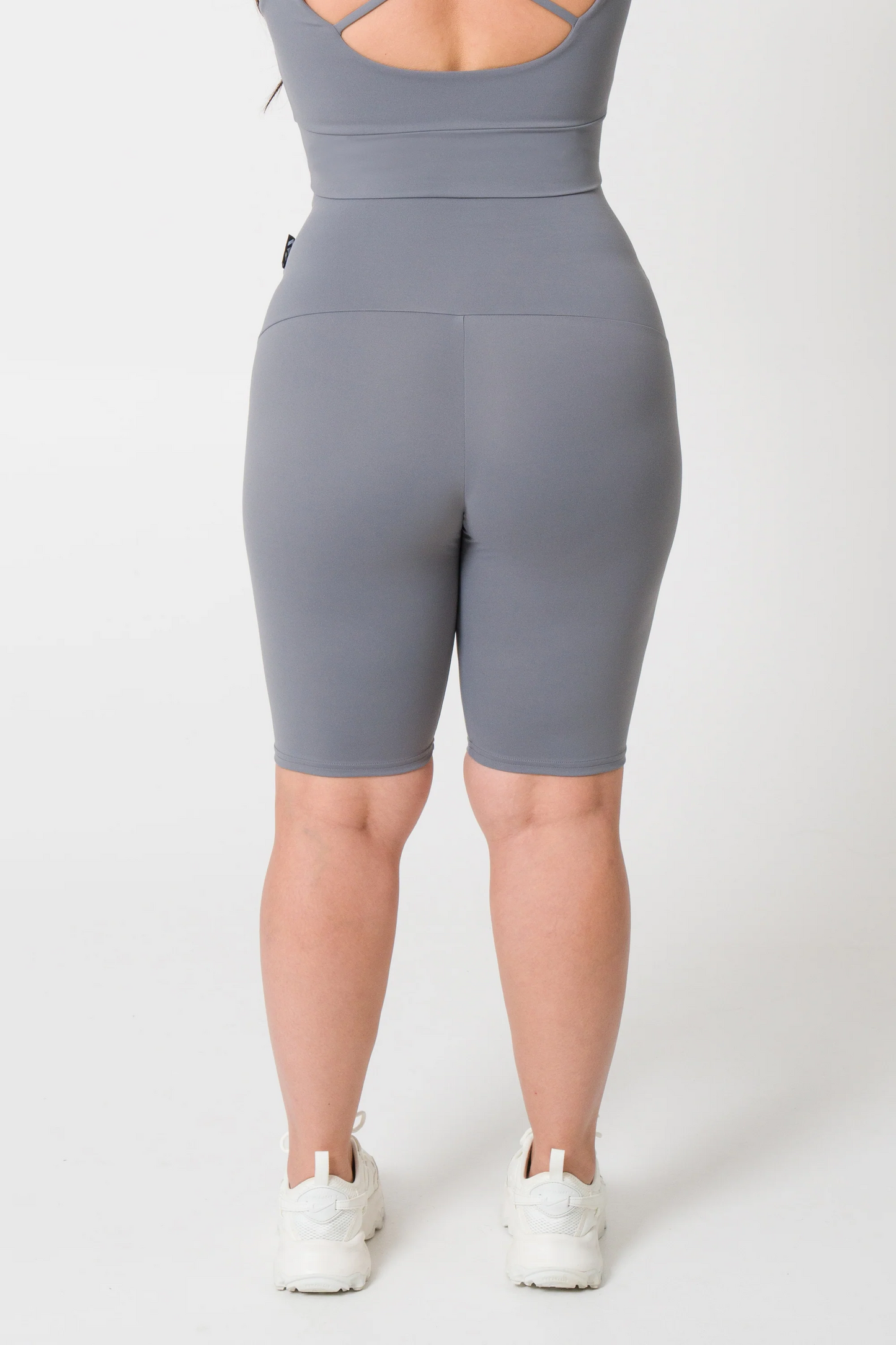 Grey Body Contouring - Extra High Waisted Long Shorts