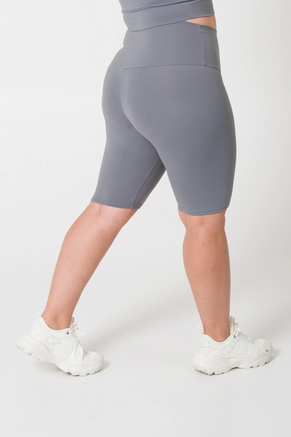 Grey Body Contouring - High Waisted Long Shorts