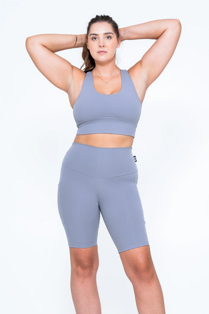 Grey Body Contouring - T Back Comfort Crop Top