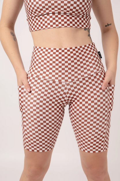 Grid Girl Performance - Panel Pocket High Waisted Long Shorts