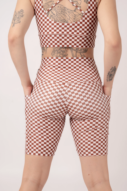 Grid Girl Performance - Panel Pocket High Waisted Long Shorts