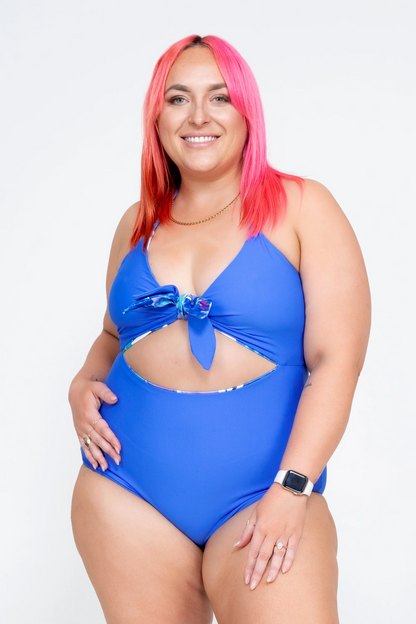 Late Bloomer Blue Performance - Bralette One Piece W/ Extra Coverage Bottoms