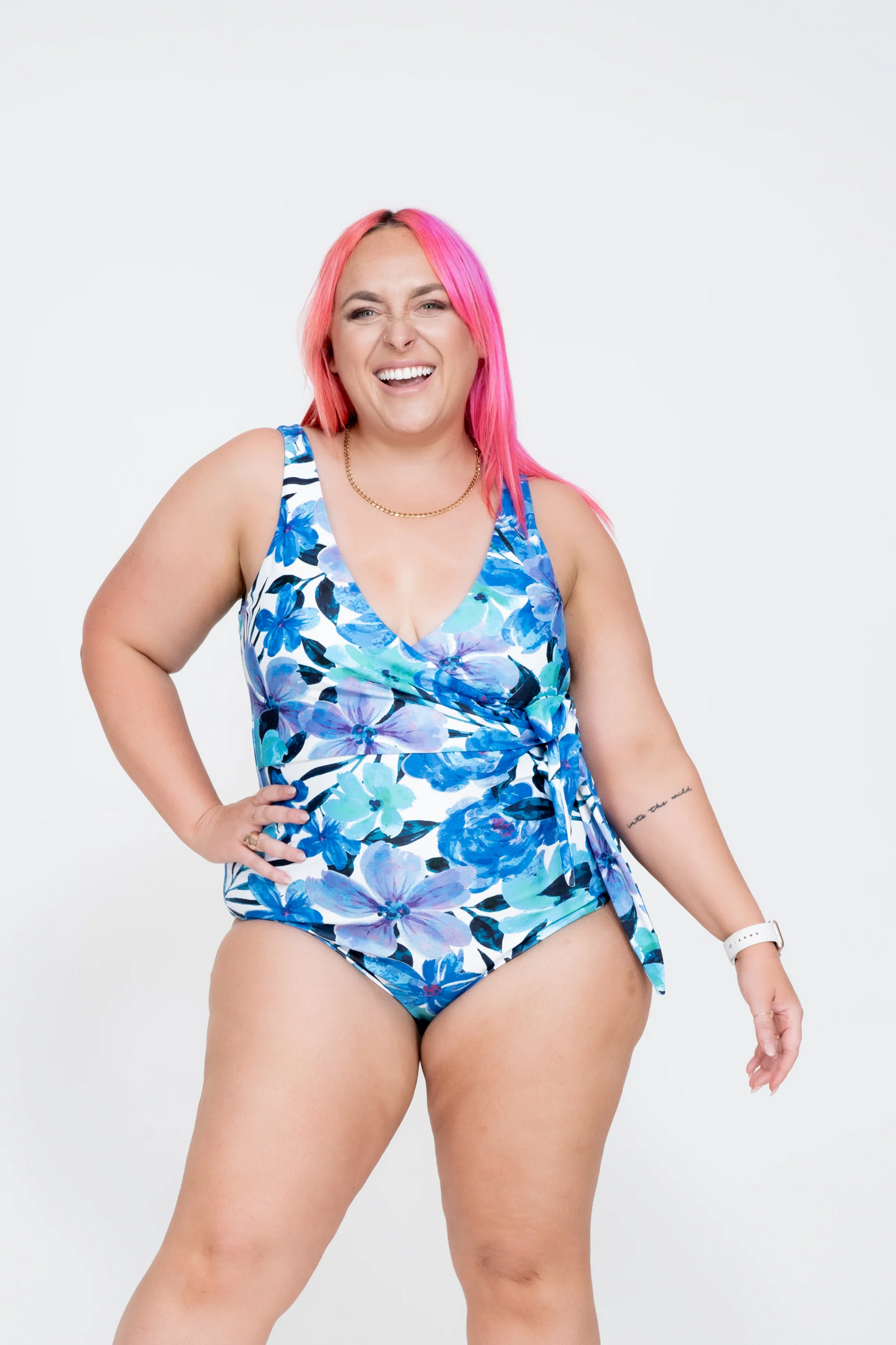 Late Bloomer Blue Performance - Wrap One Piece W/ Extra Coverage Bottoms