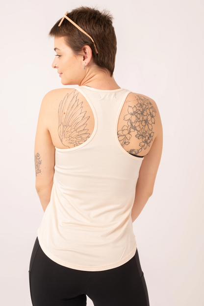 Light Oatmeal Slinky To Touch - Racer Back Tank Top