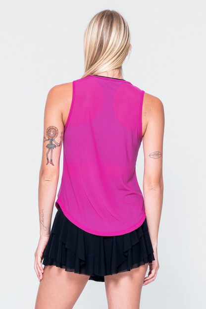 Magenta Net - Muscle Back Tank