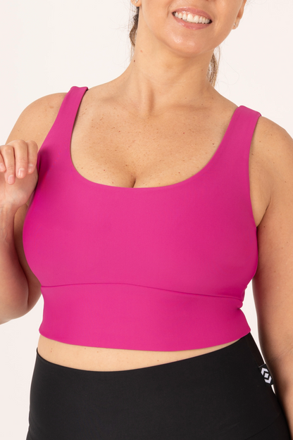 Magenta Performance - Scoop Neck Comfort Crop Top