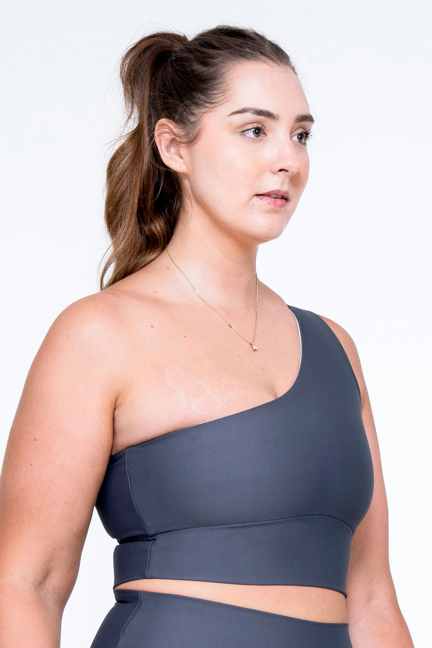 Mama Shark Performance - One Shoulder Comfort Crop Top