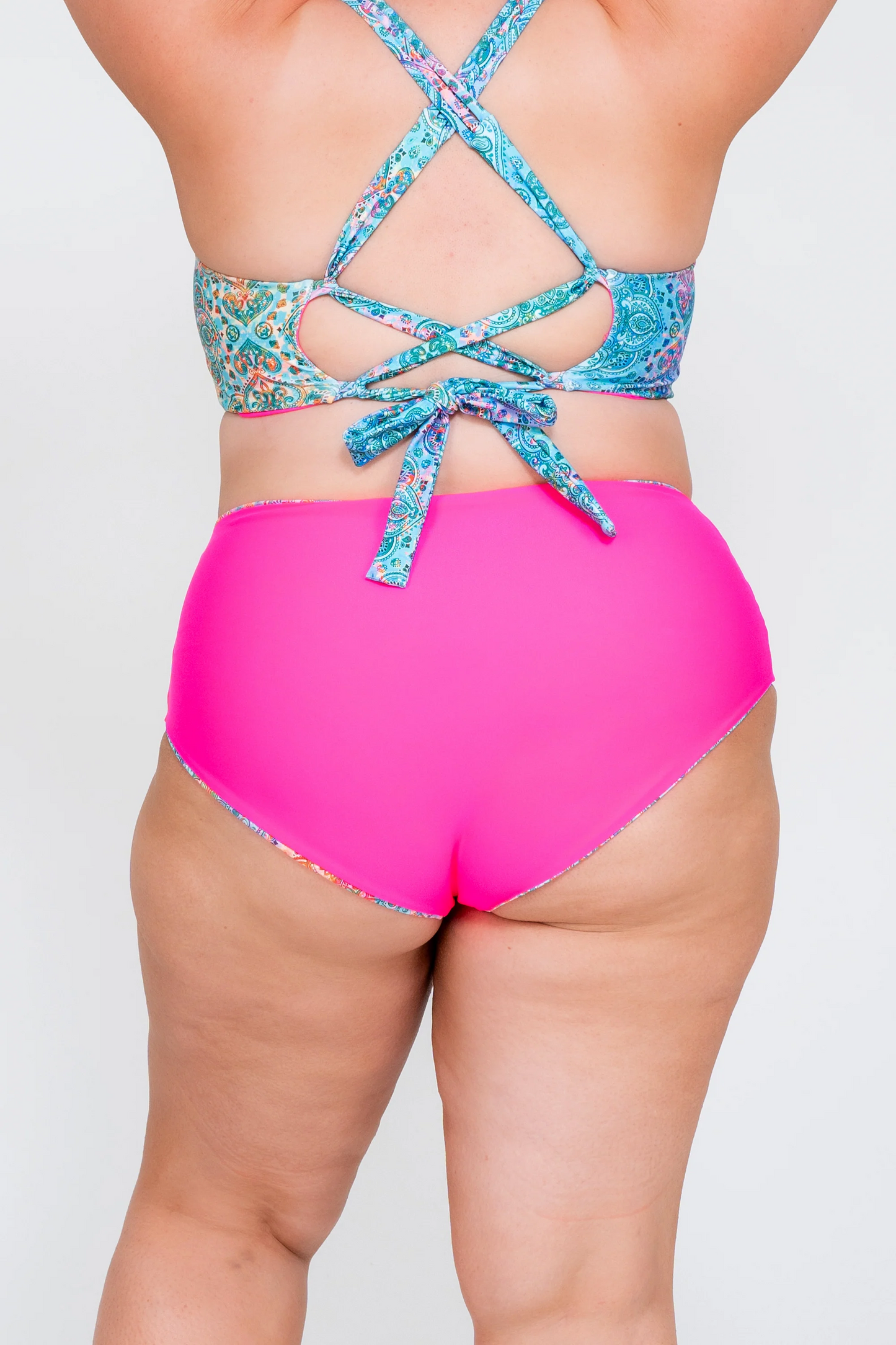 Mandala Rainbow Performance - High Waisted Extra Coverage Bikini Bottoms