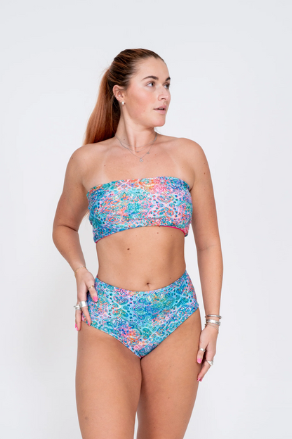 Mandala Rainbow Performance - High Waisted Extra Coverage Bikini Bottoms