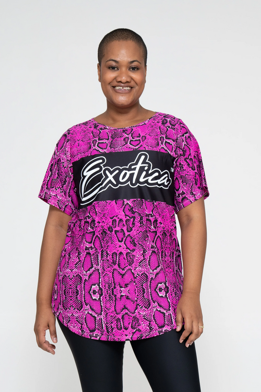 Medusa Pink Bball Mesh - Exotica Boyfriend Tee