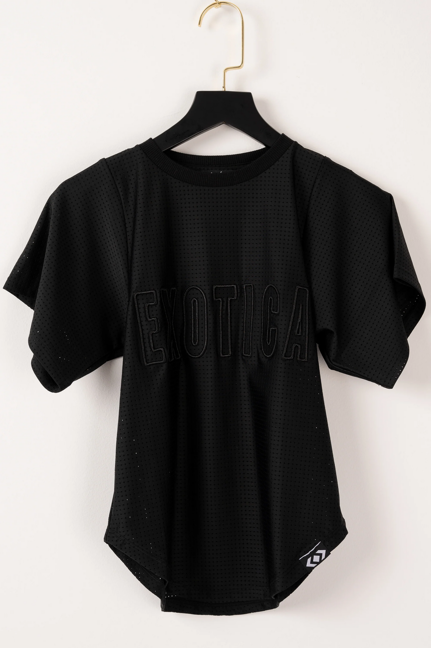 Black Bball Mesh - Kids Exotica Embroidered Boyfriend Tee