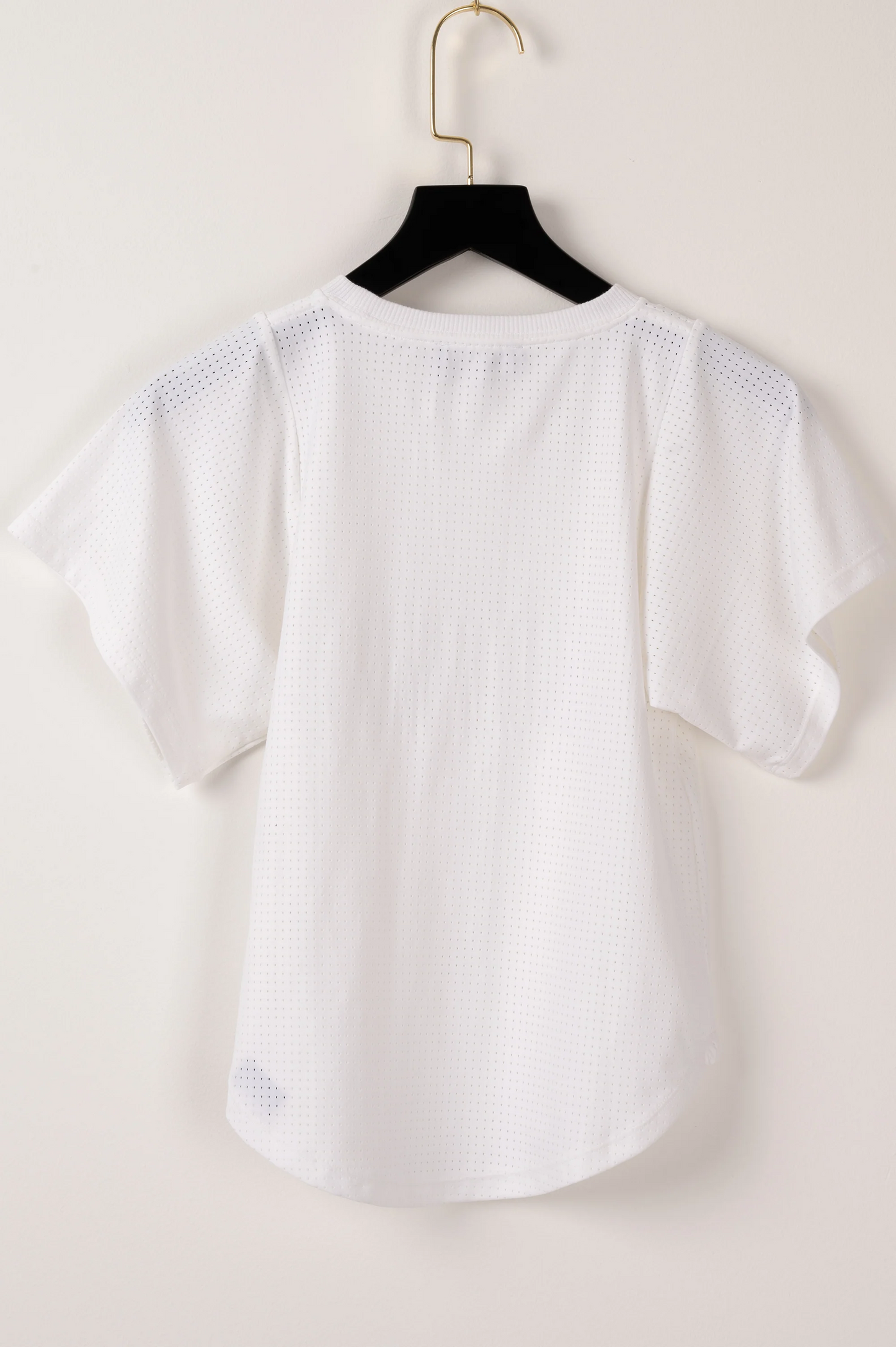 White Bball Mesh - Kids Exotica Embroidered Boyfriend Tee