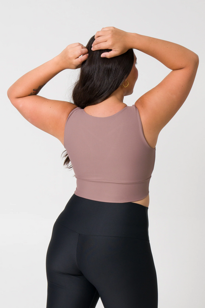 Mocha Performance - Reversible Comfort Crop Top