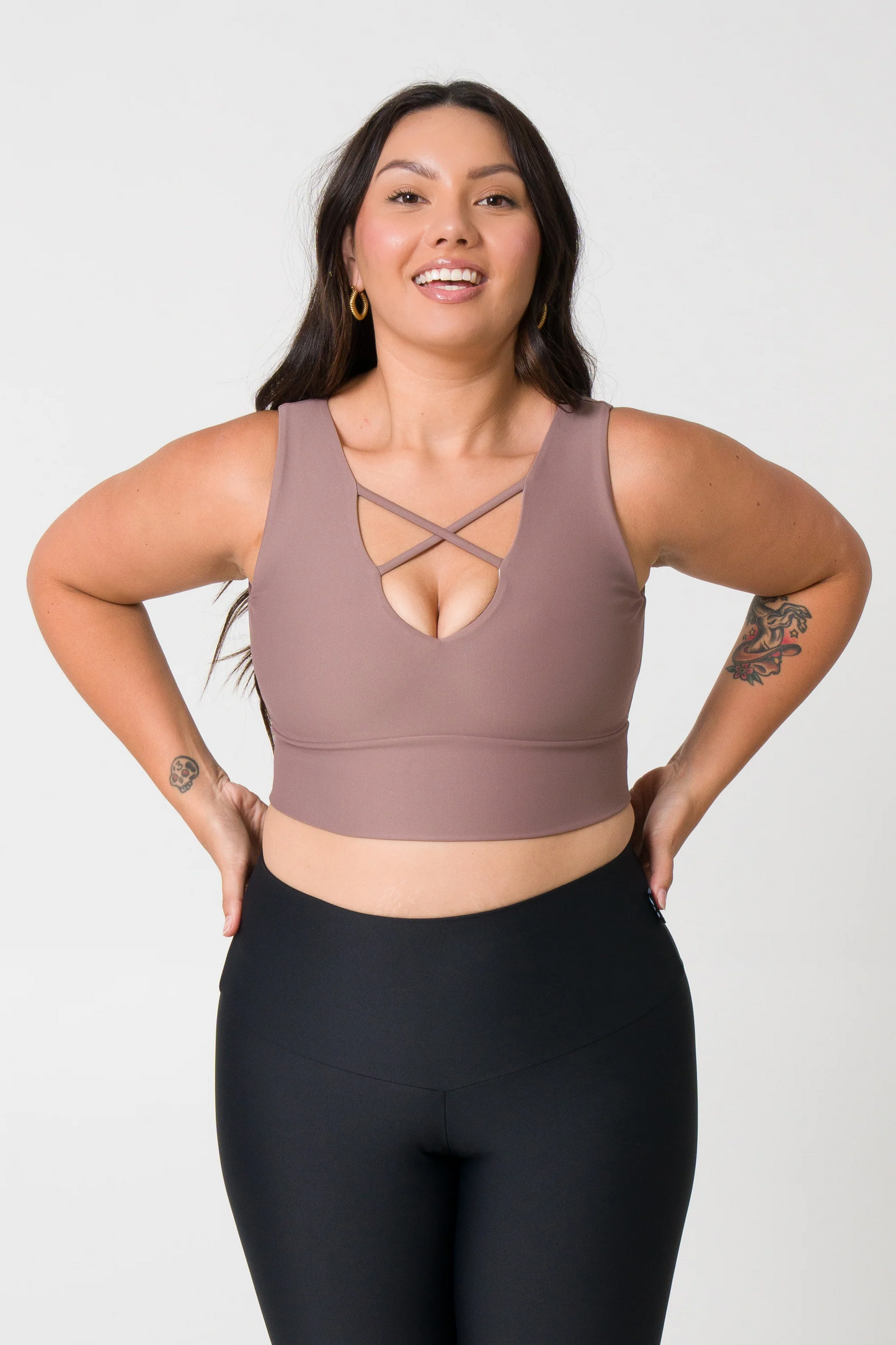 Mocha Performance - Reversible Comfort Crop Top