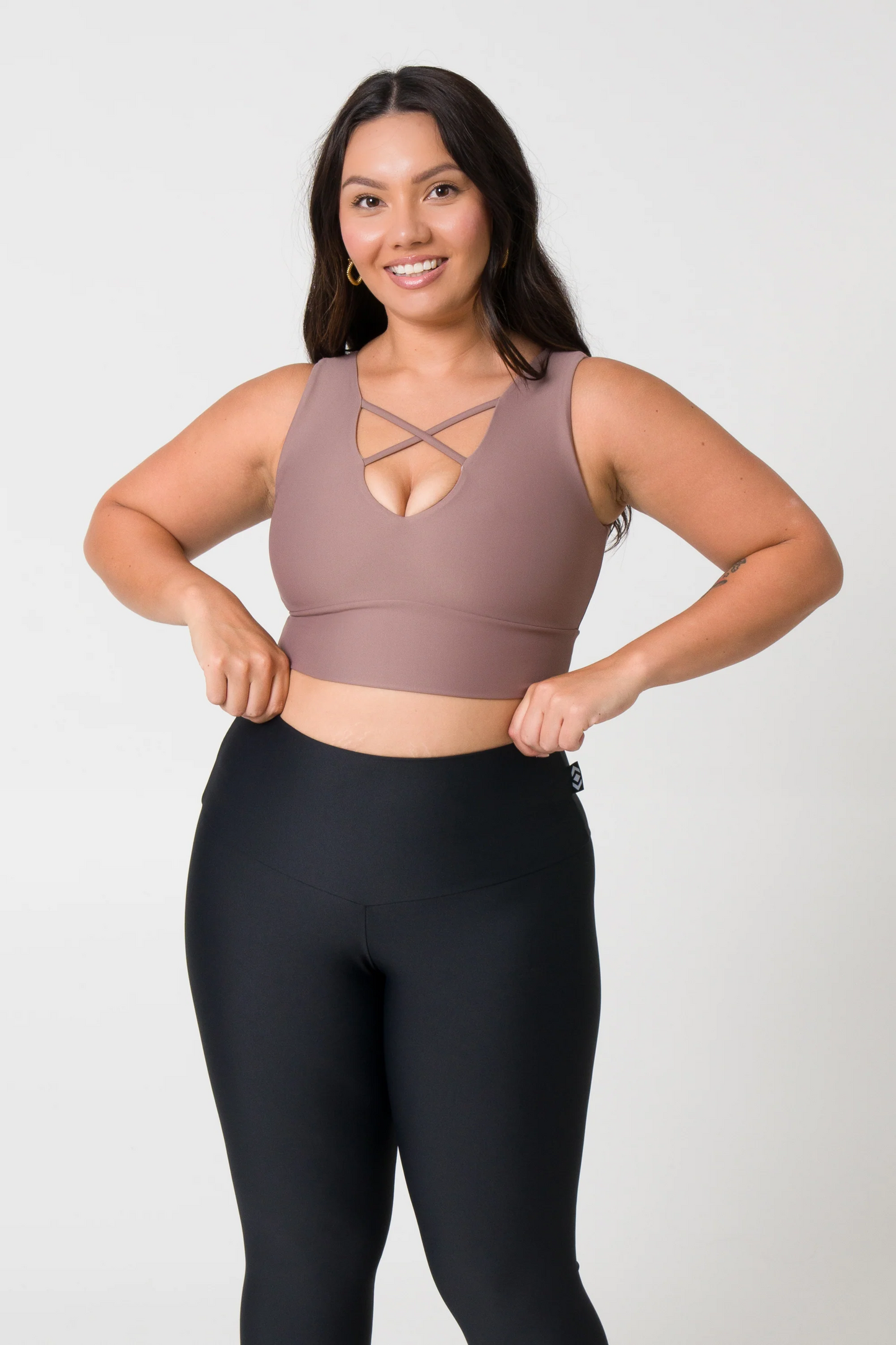 Mocha Performance - Reversible Comfort Crop Top