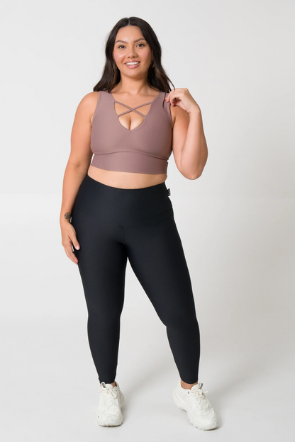 Mocha Performance - Reversible Comfort Crop Top