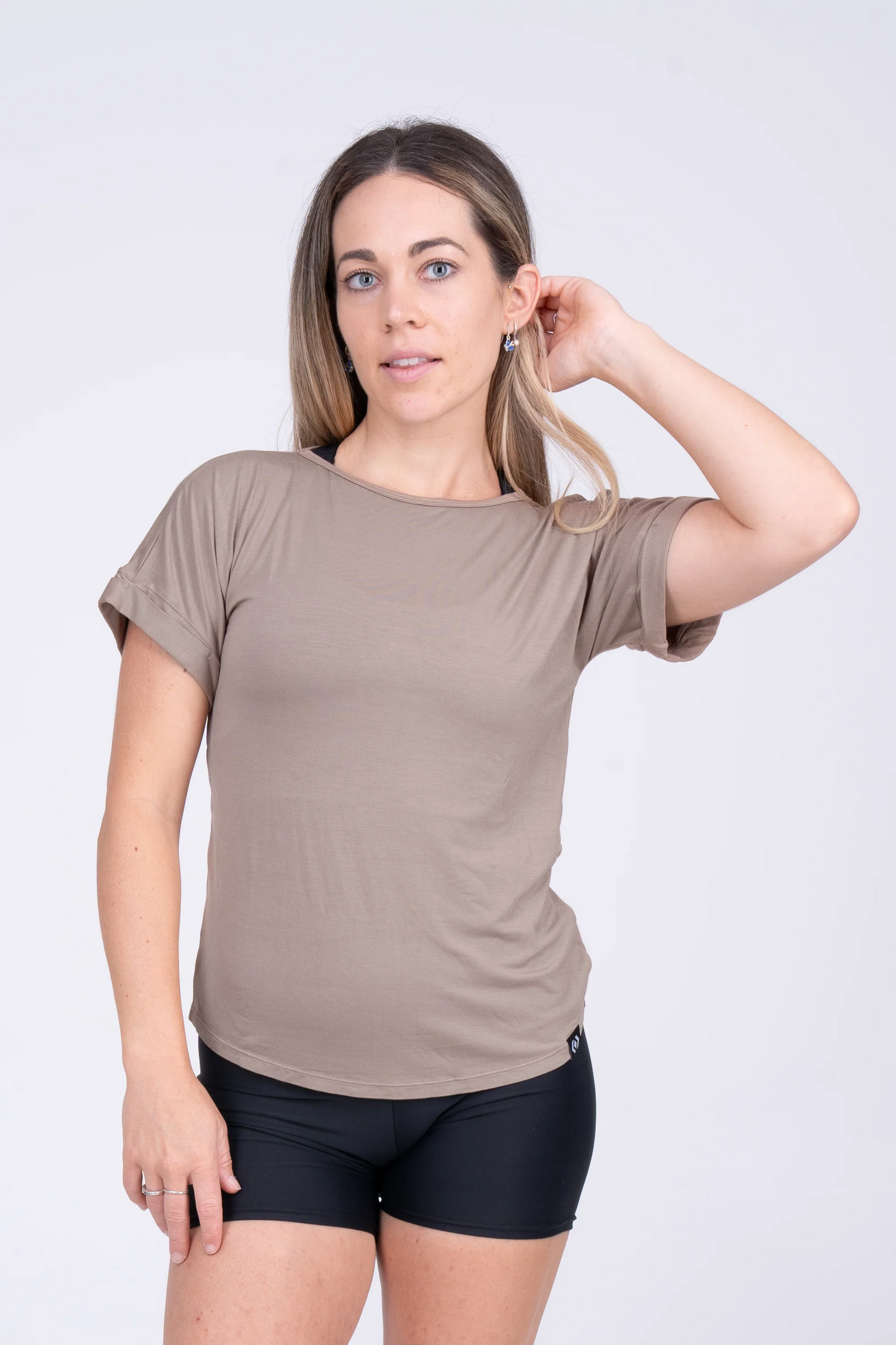 Mocha Slinky To Touch - Cuffed Sleeve Tee