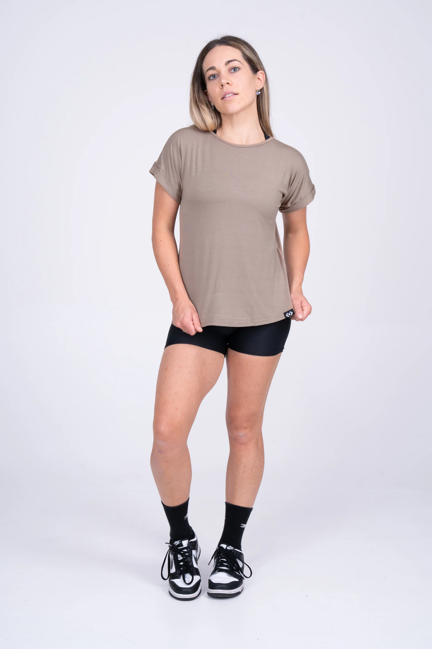 Mocha Slinky To Touch - Cuffed Sleeve Tee