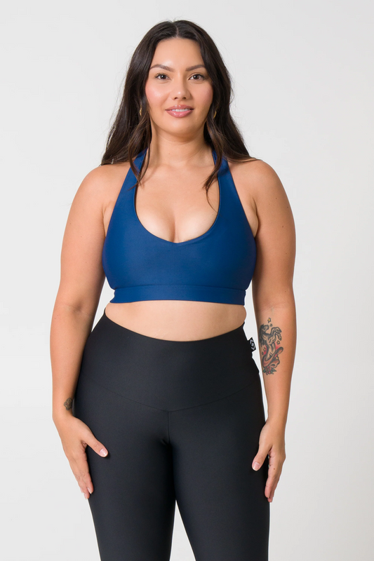 Navy Performance - Deep V Crop