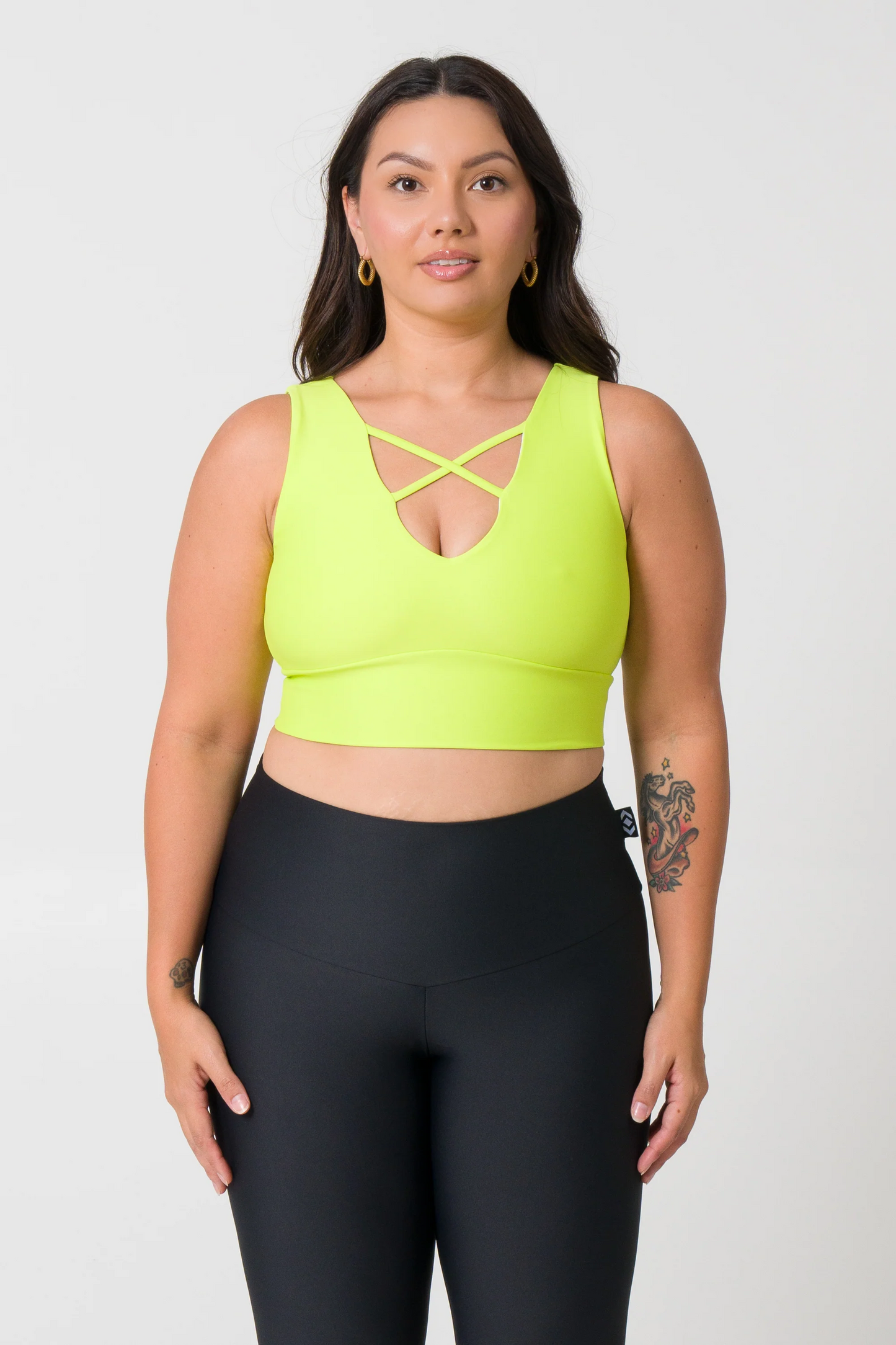 Neon Yellow Performance - Reversible Comfort Crop Top