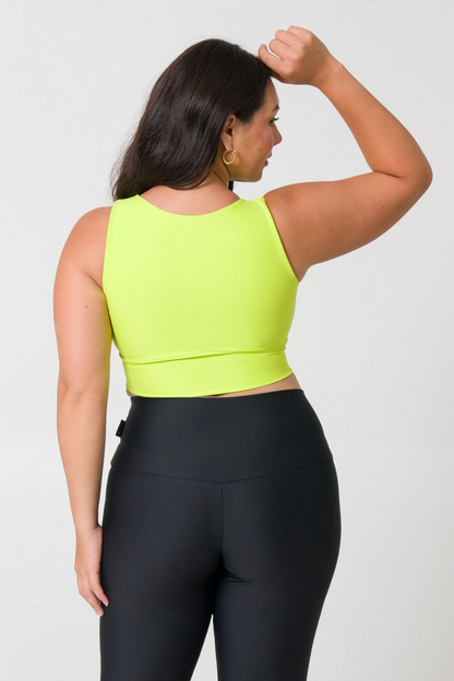 Neon Yellow Performance - Reversible Comfort Crop Top