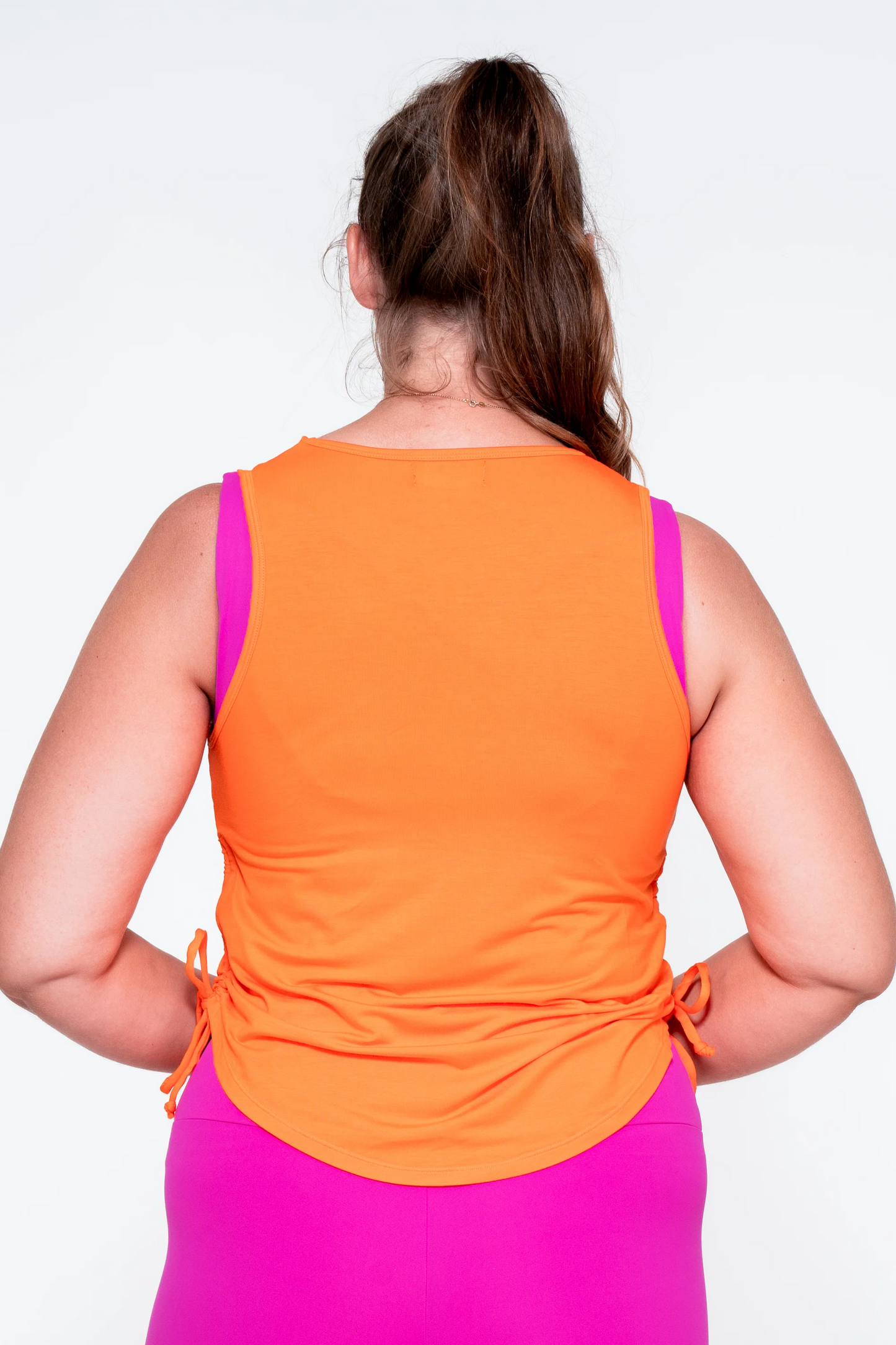 Orange Slinky To Touch - Muscle Back Tank W/ Cinched Sides