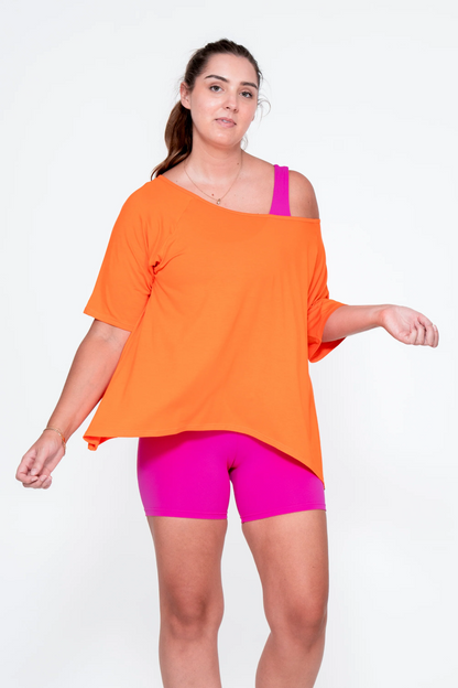 Orange Slinky To Touch - Off The Shoulder Tee