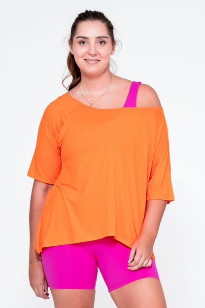 Orange Slinky To Touch - Off The Shoulder Tee