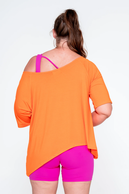 Orange Slinky To Touch - Off The Shoulder Tee